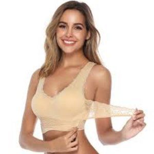 Geyoga Womens Lace Seamless Front Bra 2 pack